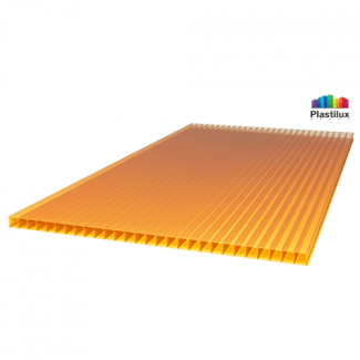 Сотовый поликарбонат SUNNEX, цвет оранжевый, размер 2100x6000 мм, толщина 4 мм