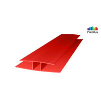 Профиль для поликарбоната ROYALPLAST HP соединительный красный 4мм 6000мм
